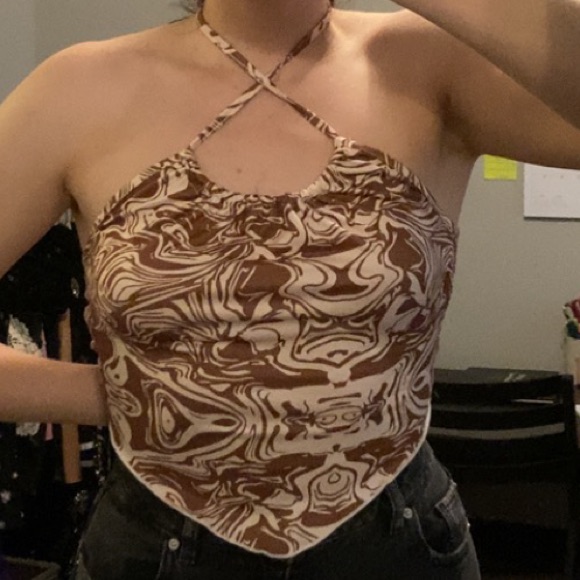 Patterned Halter Top